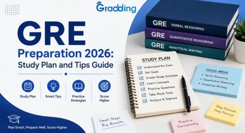 GRE Preparation 2026: Study Plan and Tips Guide GRE Preparation Guide 2026: Study Plans, Tips & Common Mistakes to Avoid