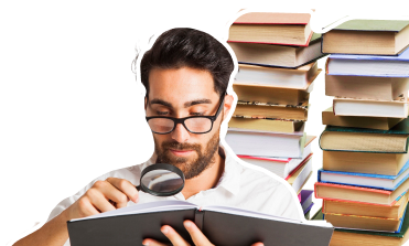 man with book image