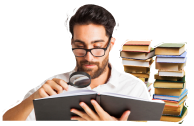 man with book image